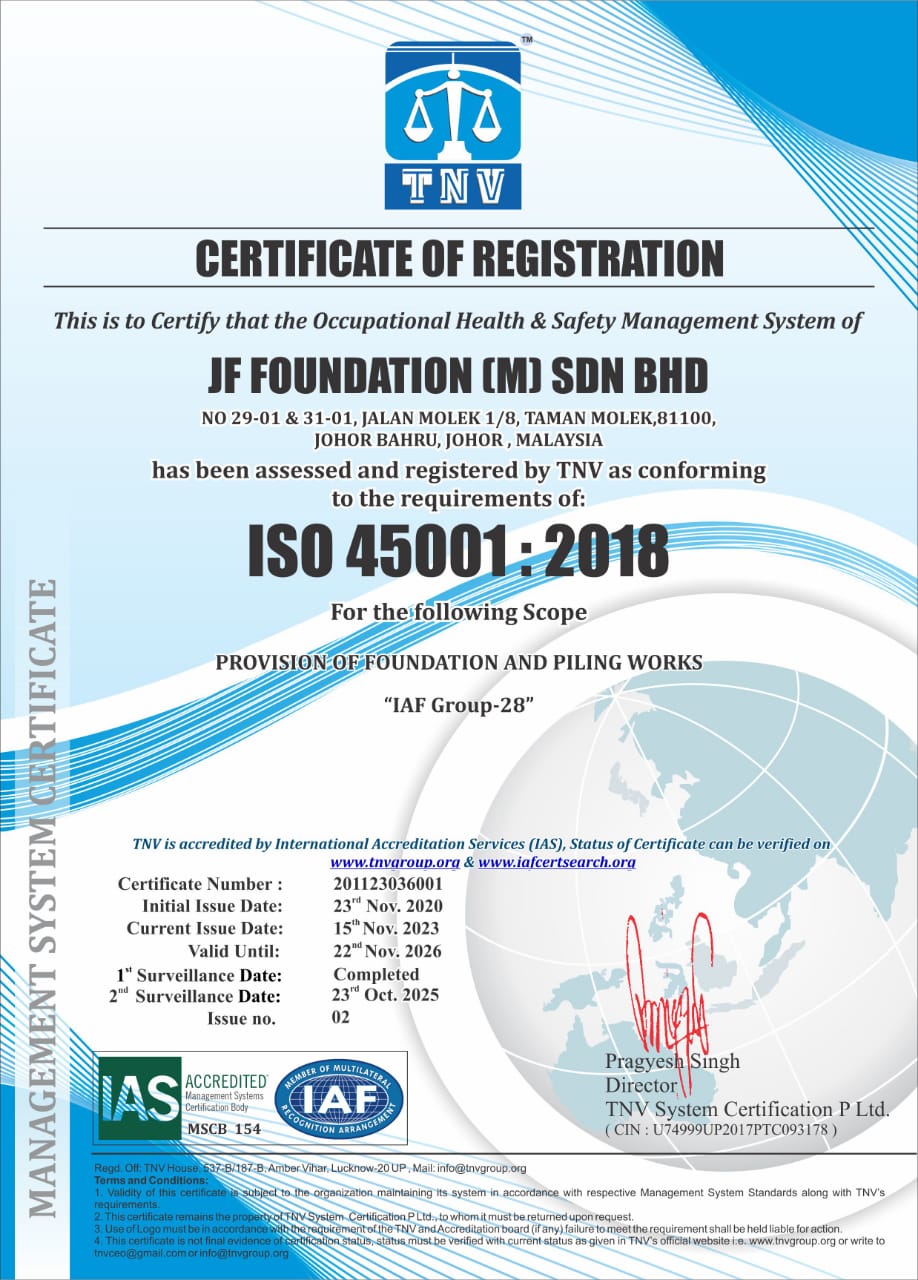 Certificate of Registration ISO 45001:2018